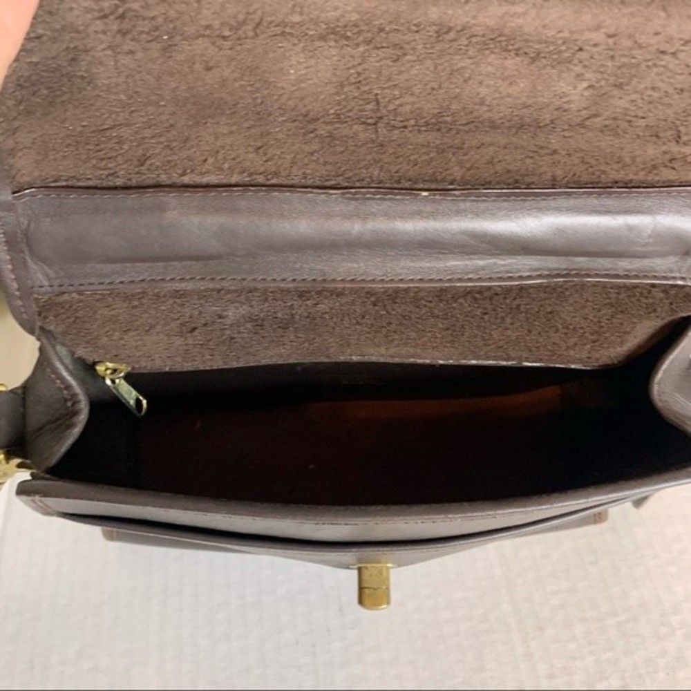 Vintage Leather Brown Crossbody Satchel - Picture 4 of 11